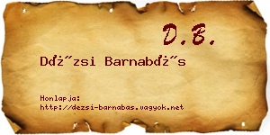 Dézsi Barnabás névjegykártya
