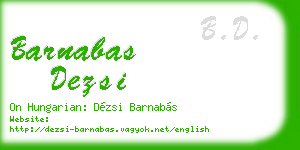 barnabas dezsi business card